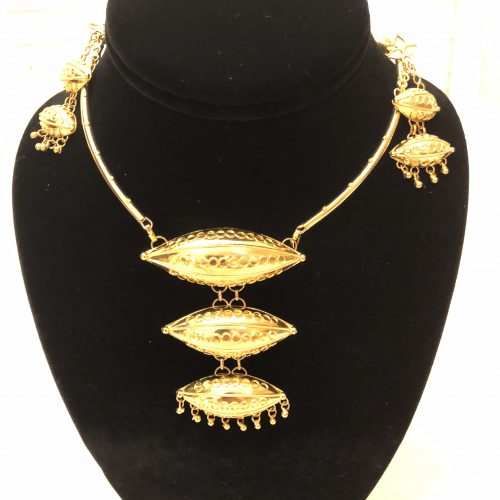 Three layered pendant necklace set - Geminna